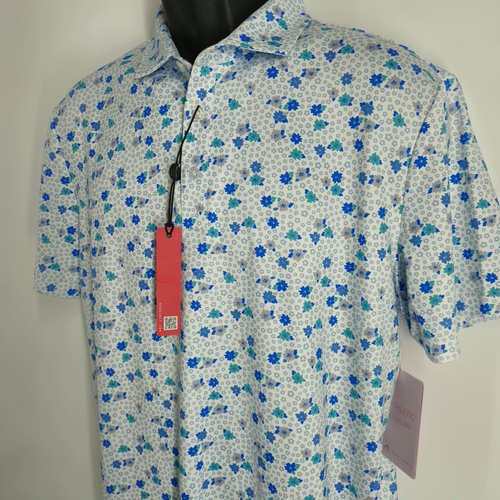 Redvanly Leone Polo Shirt Men's Size Medium Floral Golf Performance Luxury